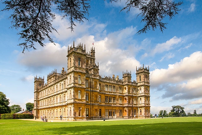 England, Hampshire. 28 April 2021. Highclere Castle, home to he Earl of Carnarvon and setting of the popular tv series 