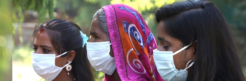 content-banner India women wearing face masks